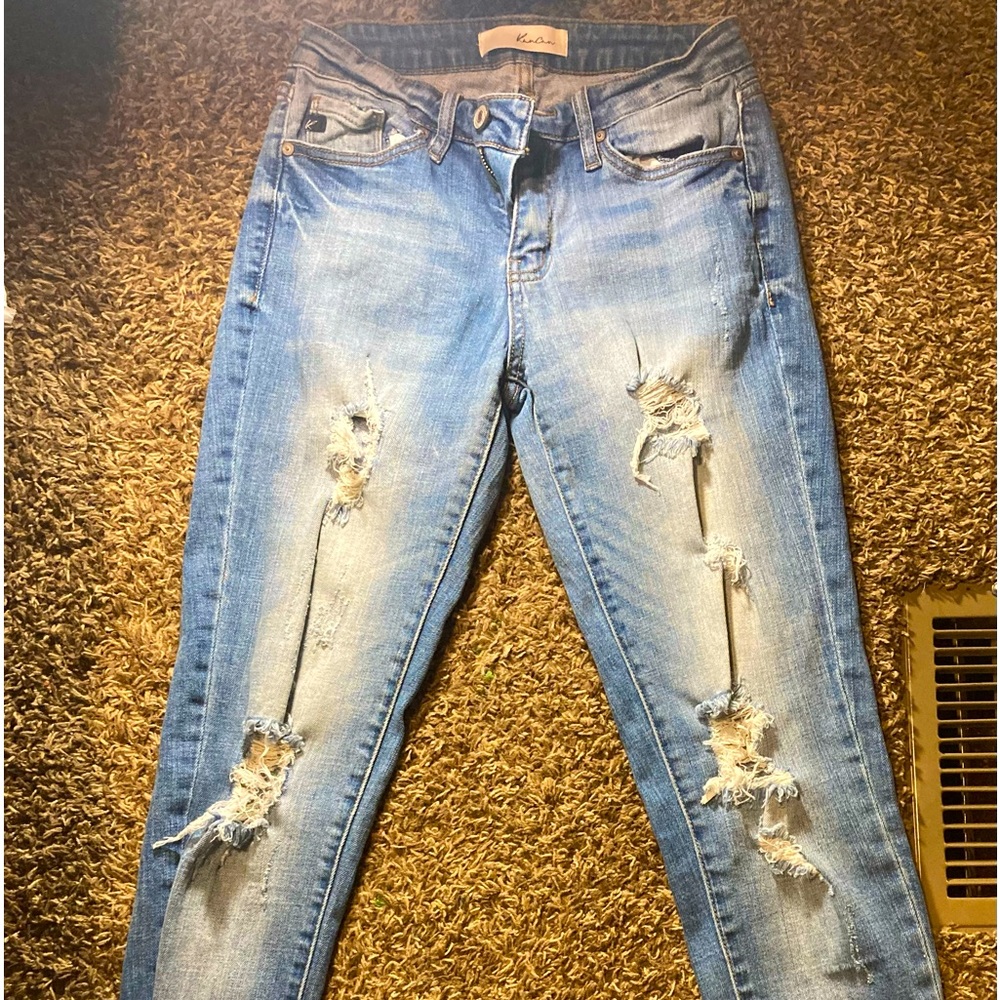 Kancan skinny distressed jeans